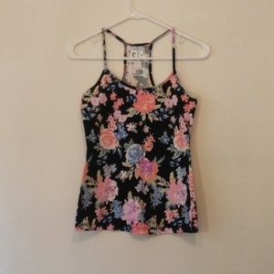 GARAGE Floral Print Racer Back Tank